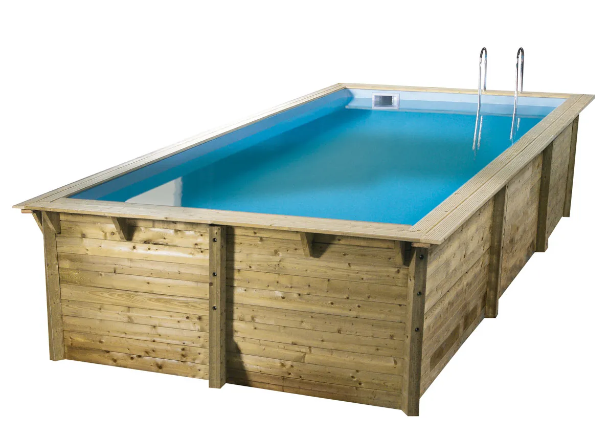 Exteriorea piscine hors sol bois rectangulaire BlueWave luxe